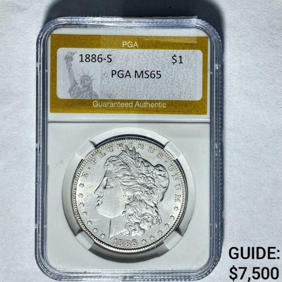1886-S Morgan Silver Dollar PGA MS65