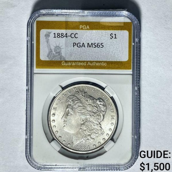 1884-CC Morgan Silver Dollar PGA MS65