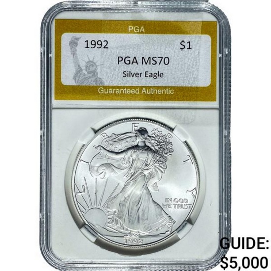1992 $1 Silver Eagle PGA MS70