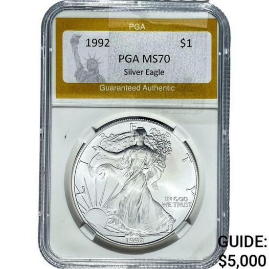 1992 $1 Silver Eagle PGA MS70