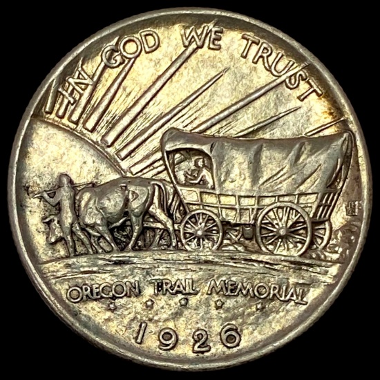 1926-S Silver Oregon Trail Half Dollar CLOSELY UNCIRCULATED