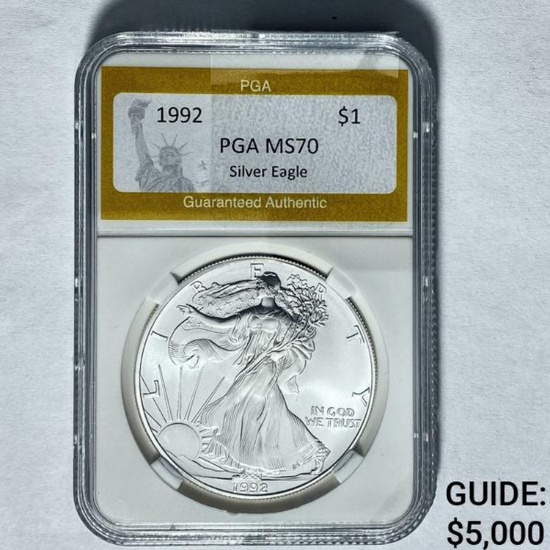 1992 $1 Silver Eagle PGA MS70