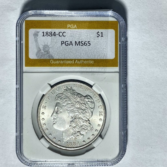 1884-CC Morgan Silver Dollar PGA MS65