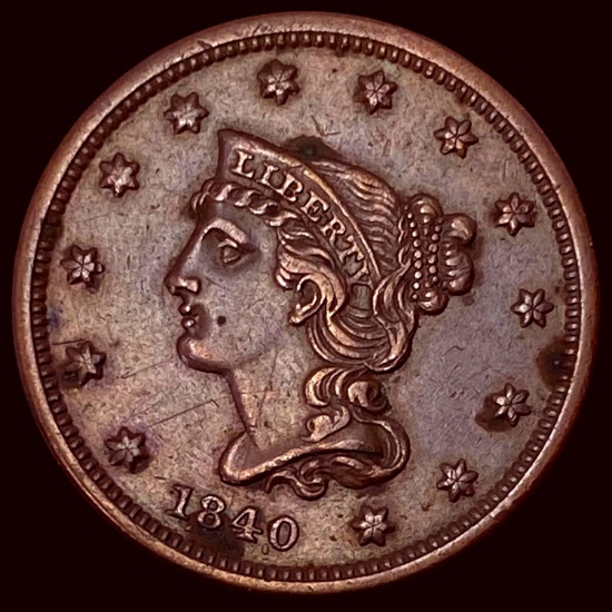 1840 Braided Hair Large Cent CLOSELY UNCIRCULATED