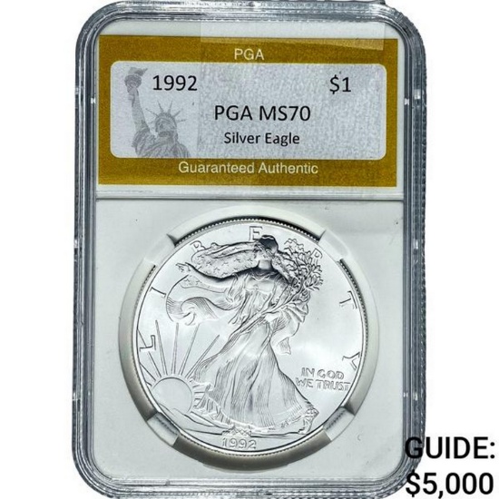 1992 $1 Silver Eagle PGA MS70