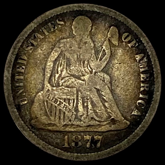 1877-CC Silver Dime NICELY CIRCULATED