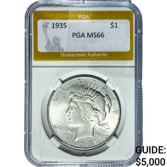1935 Silver Peace Dollar PGA MS66