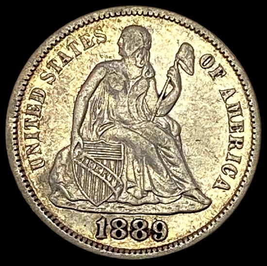 1889-S Silver Seated Liberty Dime CLOSELY UNCIRCULATED