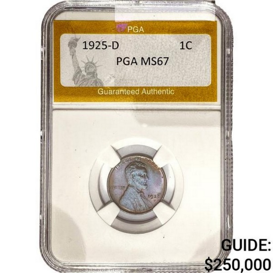1925-D Lincoln Wheat Cent PGA MS67