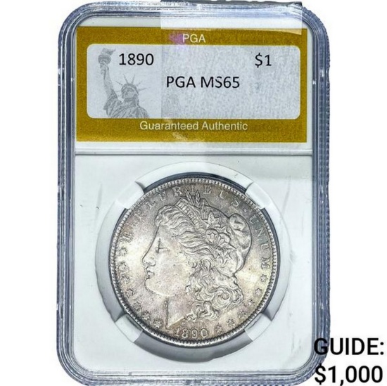 1890 Morgan Silver Dollar PGA MS65