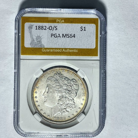 1882-O/S Morgan Silver Dollar PGA MS54
