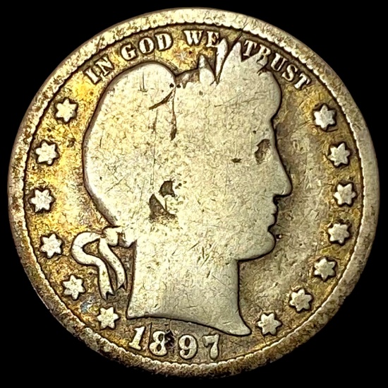 1897-S Silver Barber Quarter NICELY CIRCULATED