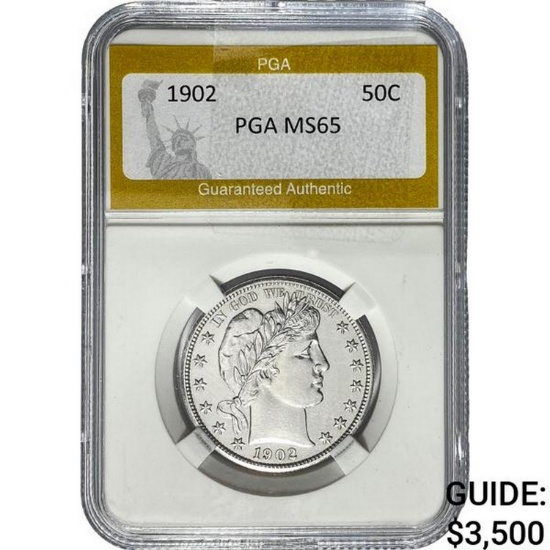 1902 Barber Half Dollar PGA MS65