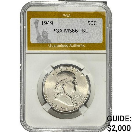 1949 Franklin Half Dollar PGA MS66 FBL