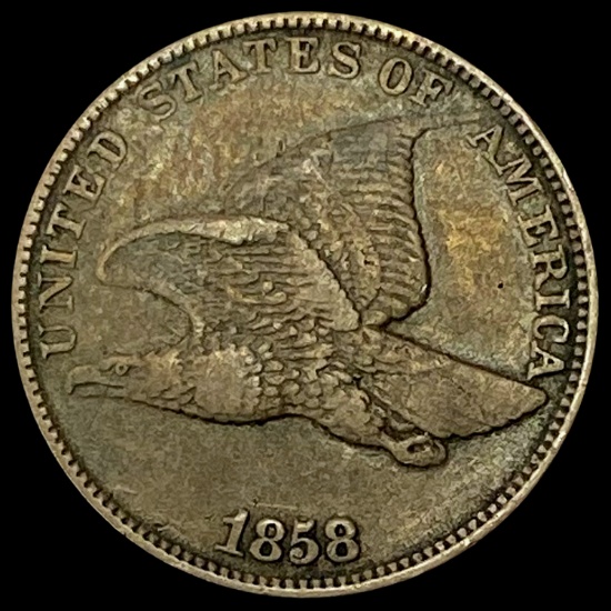 1858 Copper-Nickel Flying Eagle Cent NICELY CIRCULATED