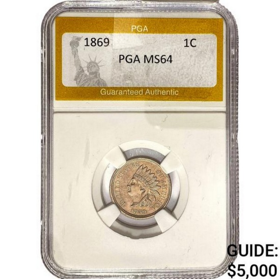 1869 Indian Head Cent PGA MS64
