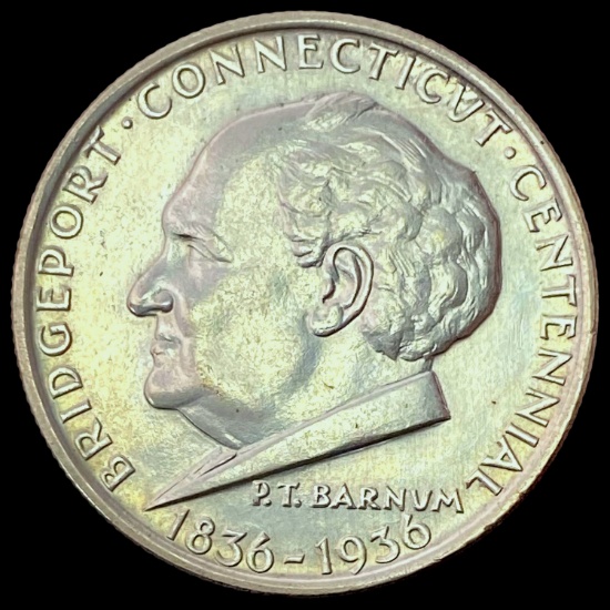 1936 Silver Bridgeport Centennial Half Dollar GEM BU