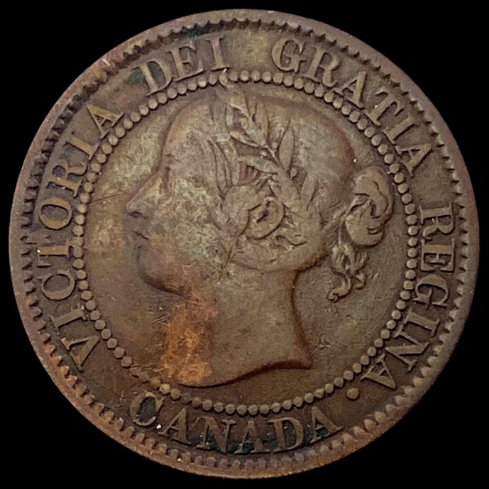 1858 Canada Bronze One Cent NICELY CIRCULATED