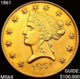 1861 $10 Gold Eagle CHOICE BU