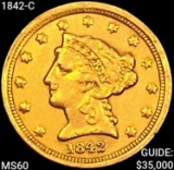 1842-C $2.50 Gold Quarter Eagle UNCIRCULATED