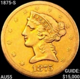 1875-S $5 Gold Half Eagle HIGH GRADE