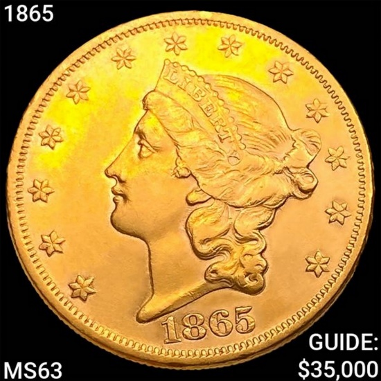 1865 $20 Gold Double Eagle