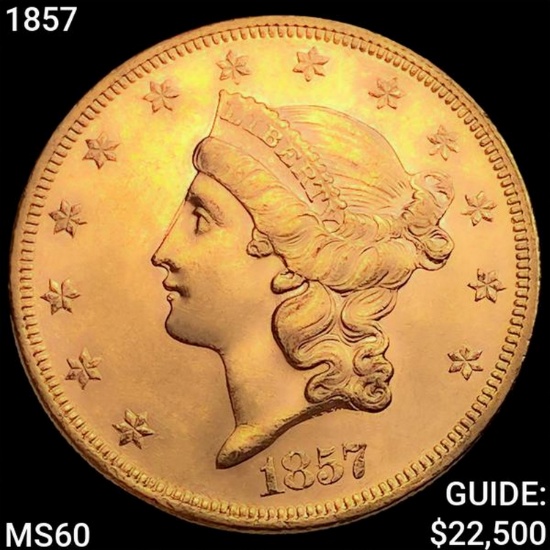 1857 $20 Gold Double Eagle