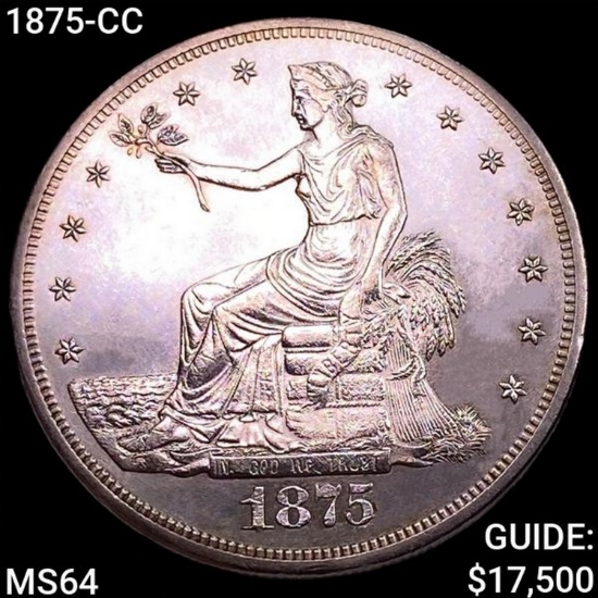 1875-CC Silver Trade Dollar