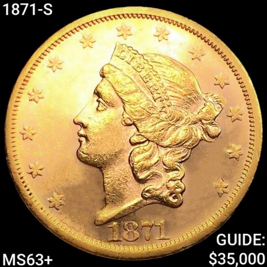 1871-S $20 Gold Double Eagle
