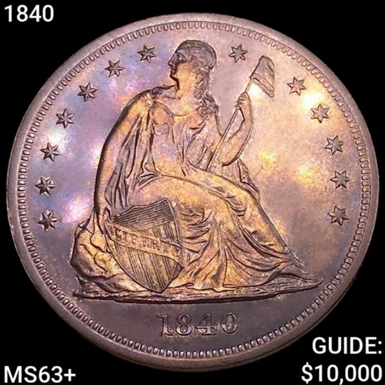 1840 Seated Liberty Dollar CHOICE BU+