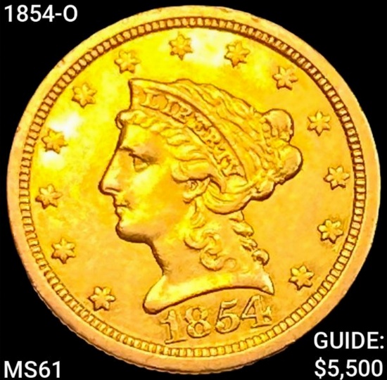 1854-O $2.50 Gold Quarter Eagle