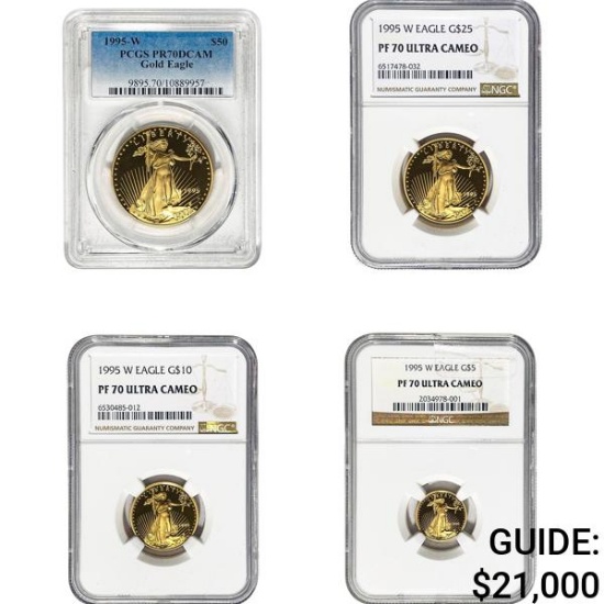 1995-W [4] $5-$50 American Gold Eagle 1/10-1OZ NGC/PCGS PF/PR70 ULTRA CAMEO