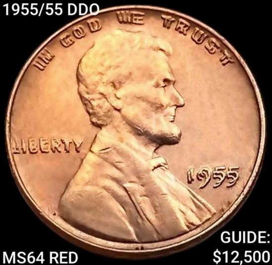 1955/55 DDO Wheat Cent CHOICE BU RD