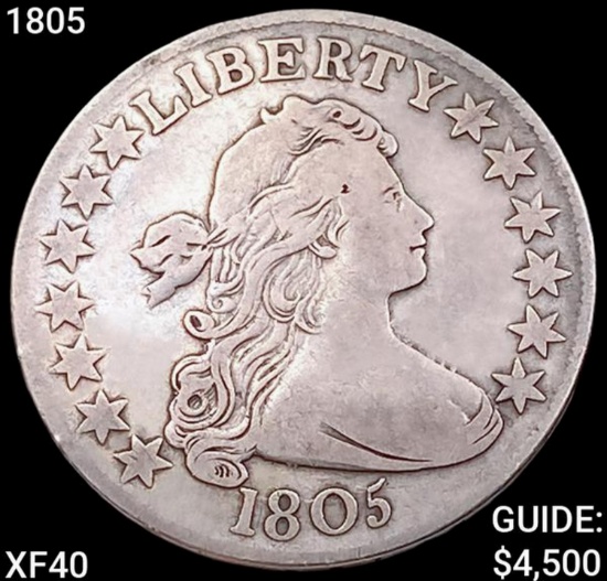 1805 Capped Bust Half Dollar NEARLY UNCIRCULATED