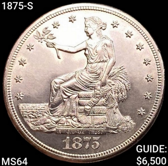 1875-S Silver Trade Dollar CHOICE BU
