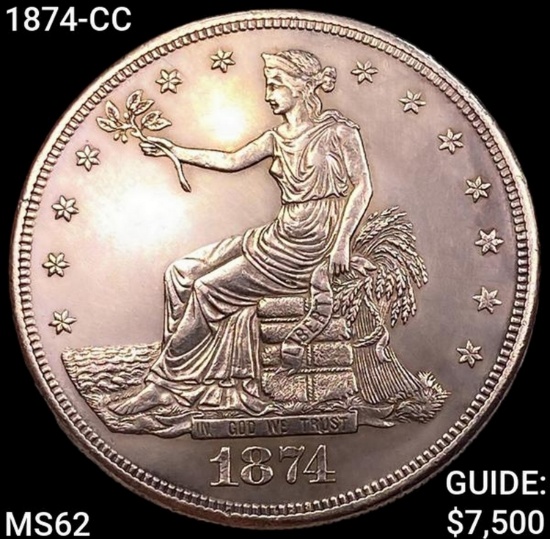 1874-CC Silver Trade Dollar UNCIRCULATED
