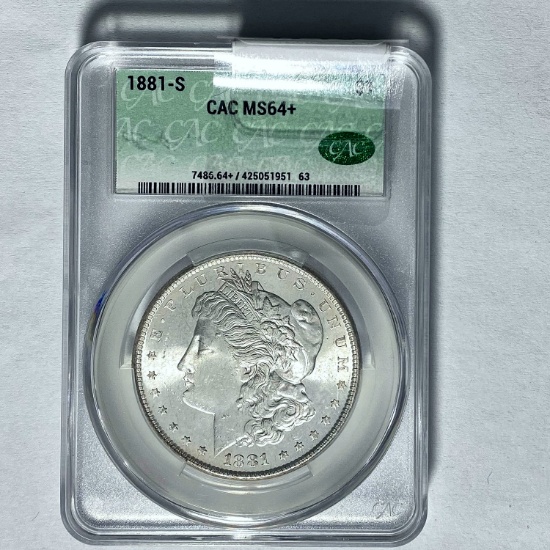 1881-S Morgan Silver Dollar CAC MS64+