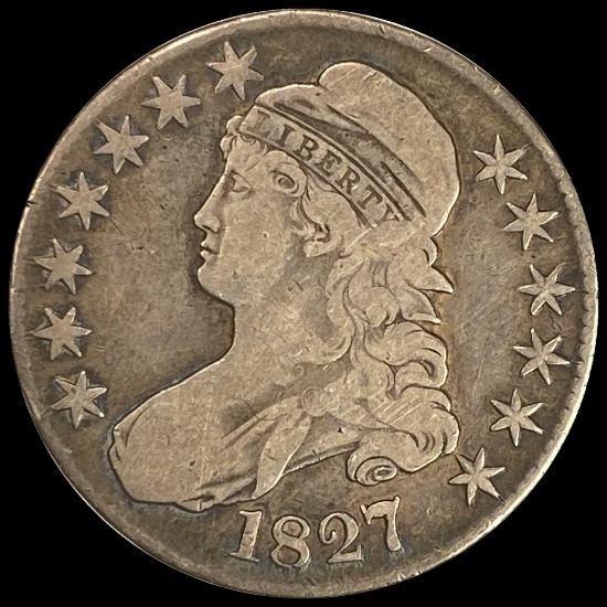 1827 Capped Bust Half Dollar LIGHTLY CIRCULATED