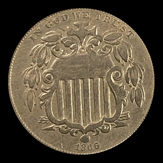 1866 Shield Nickel CLOSELY UNCIRCULATED