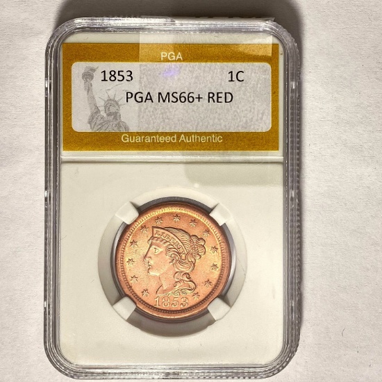 1853 1C PGA MS66+ RED