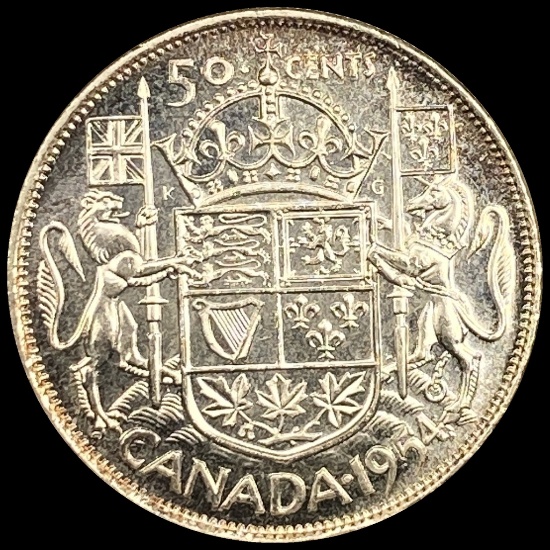 1954 Canada Silver 50 Cents GEM BU
