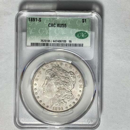 1891-S Morgan Dollar CAC AU55