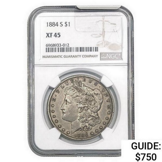 1884-S Morgan Silver Dollar NGC XF45