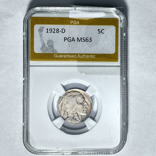 1928-D Buffalo Nickel PGA MS63