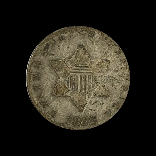 1852 Silver Three-Cent Piece NICELY CIRCULATED
