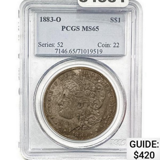 1883-O Morgan Silver Dollar PCGS MS65