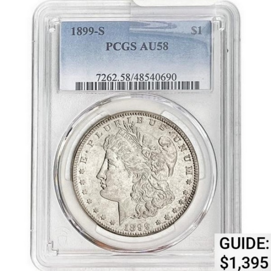 1899-S Morgan Silver Dollar PCGS AU58