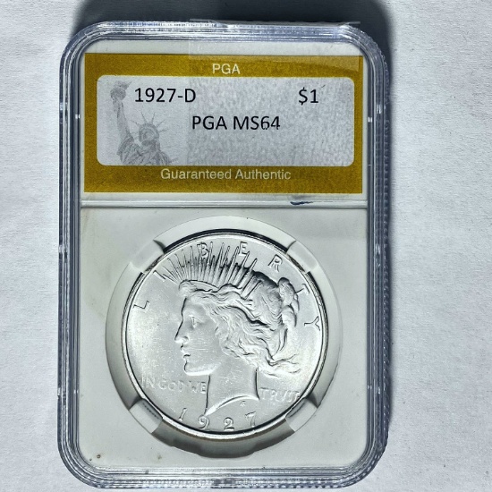 1927-D Peace Dollar PGA MS64