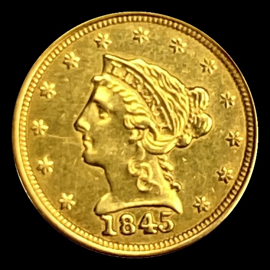 1845 Liberty Head Gold $2.50 Quarter Eagle UNCIRCULATED