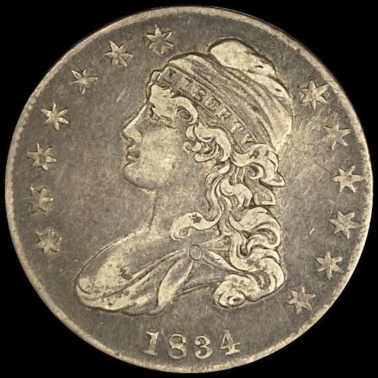 1834 Capped Bust Half Dollar LIGHTLY CIRCULATED